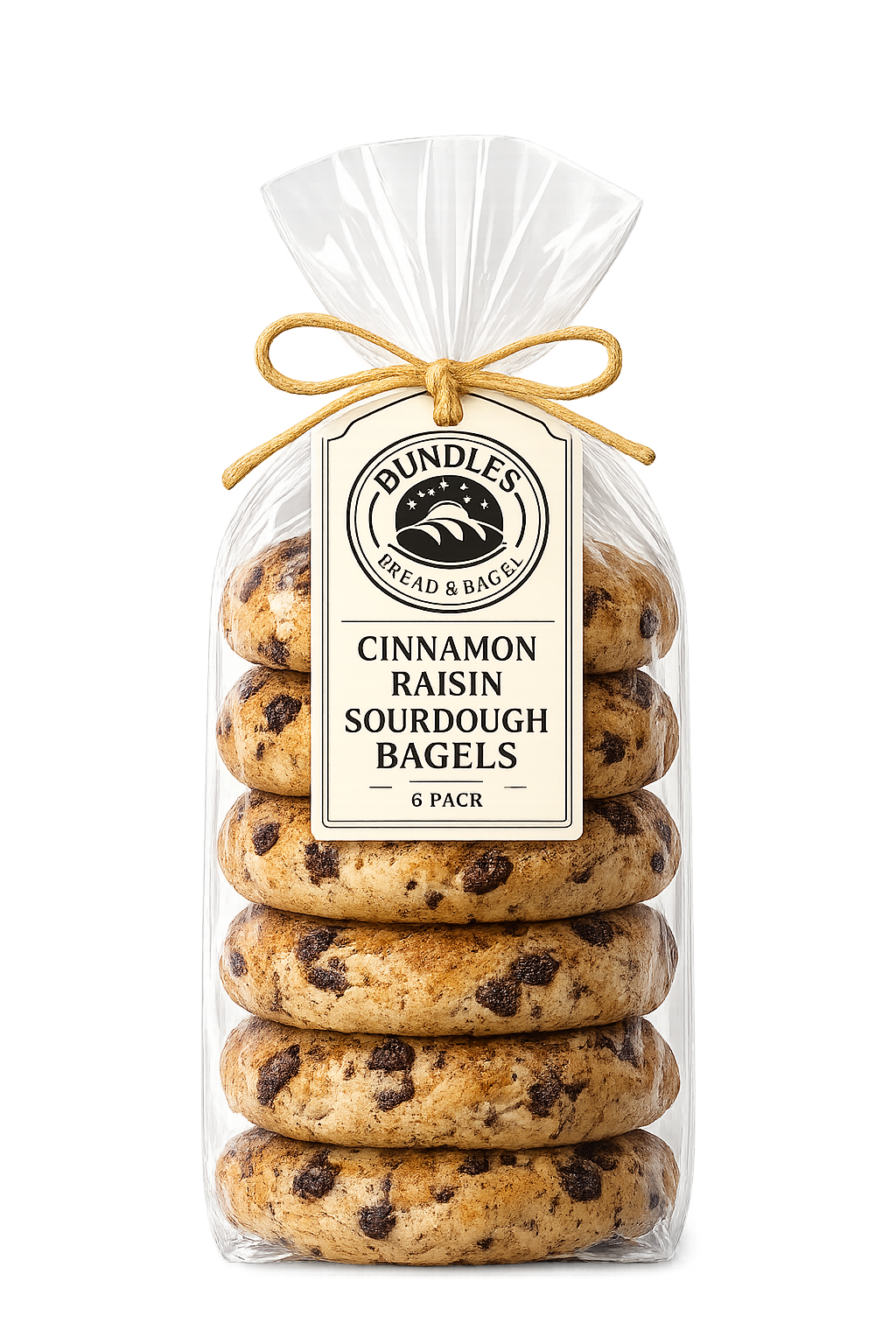 Cinnamon Raisin Sourdough Bagels – 6 Pack